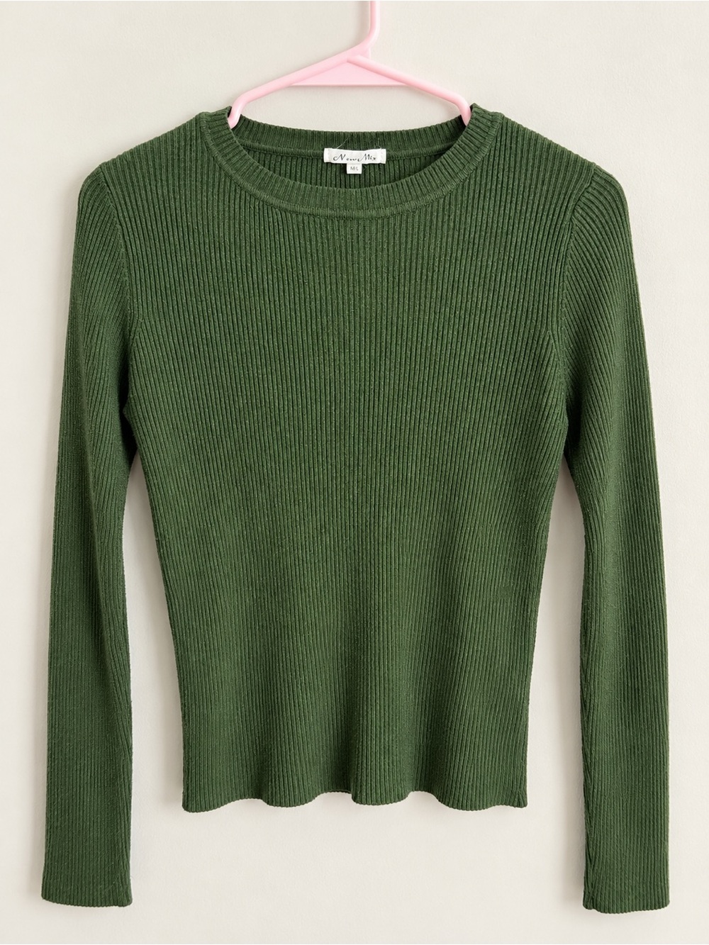 a new day Olive Green Ribbed Long-Sleeve Crew Top